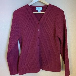 Pendleton Burgundy Cardigan Size Petite Large